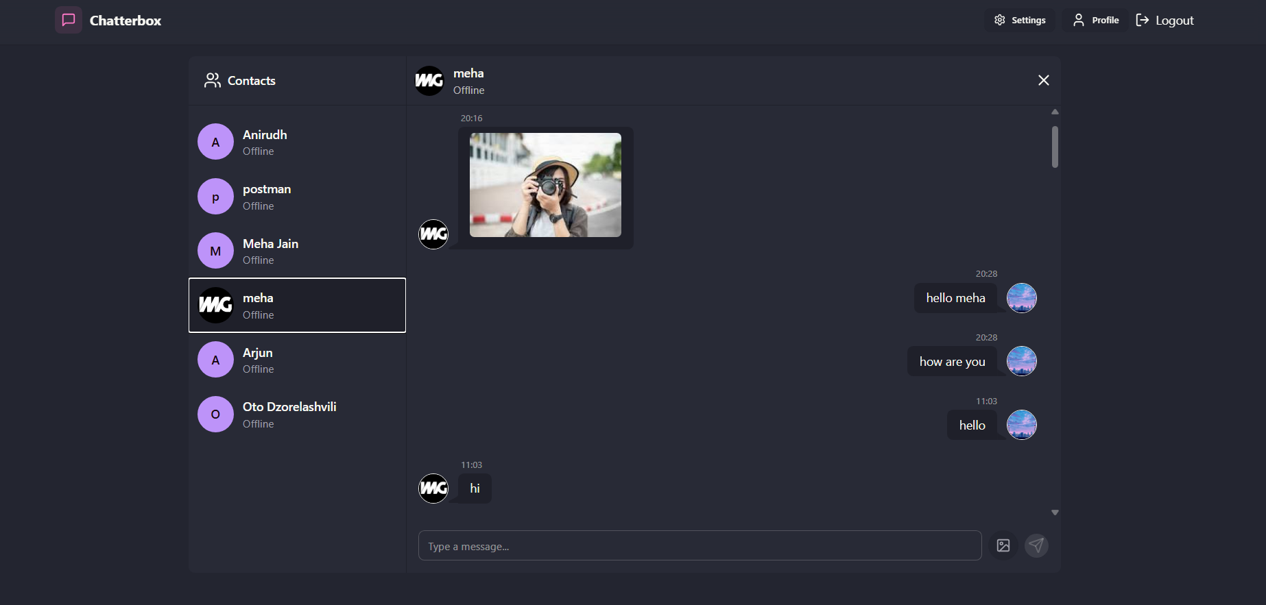 ChatterBox - Real Time Chat Application